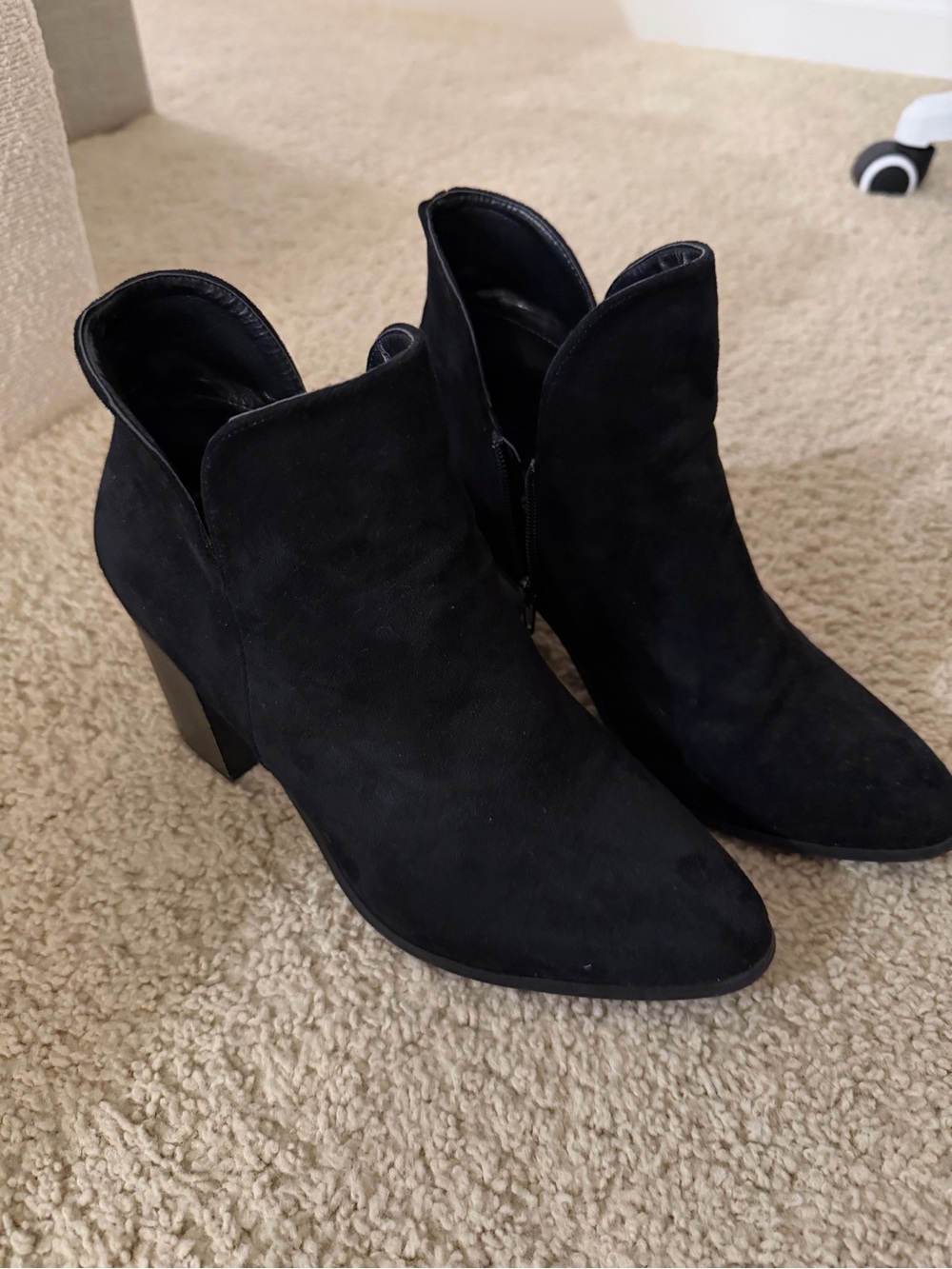 Lulu's Black Suede Pointed Toe Ankle Booties